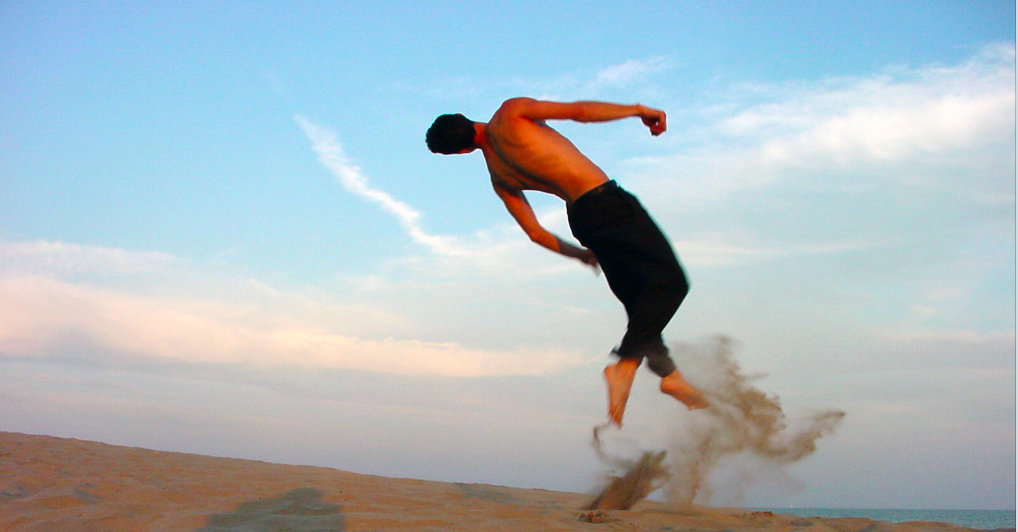 Saut, plage, sport