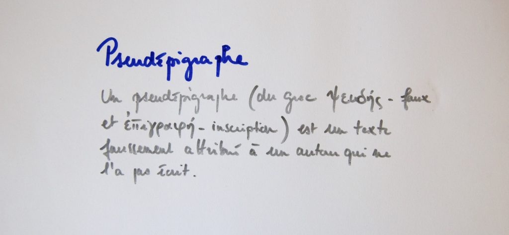 Pseudépigraphe, définition